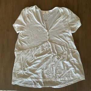 Anthropologie Babydoll Tilda White Top